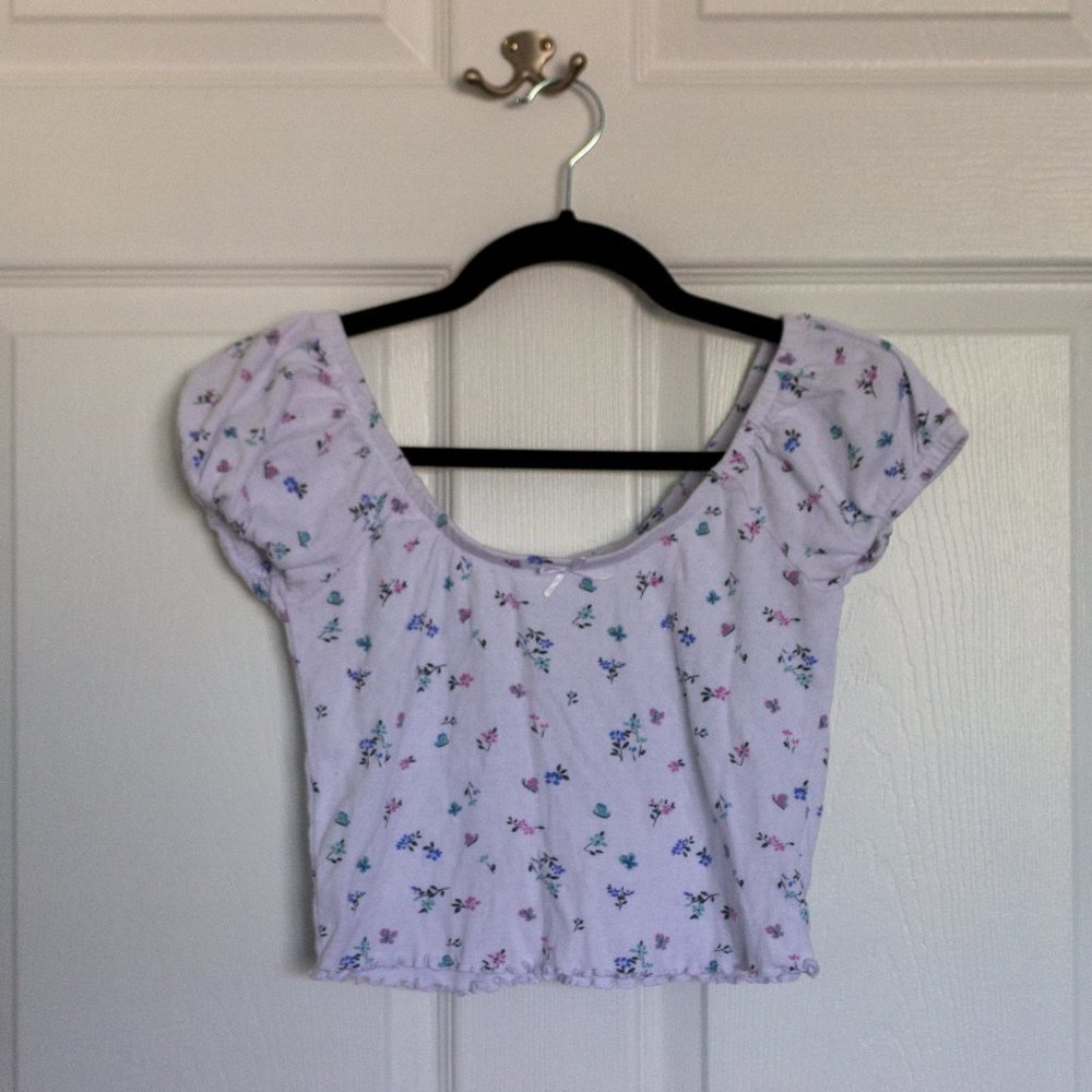 PacSun white floral top